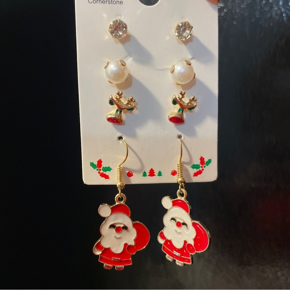Christmas Santa Claus stack earrings